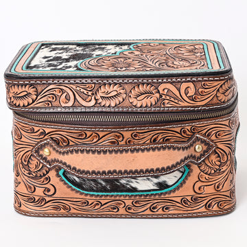 American Darling Jewelry Case Hand Tooled Hair on Genuine Leather Western Women Bag Handbag Purse |